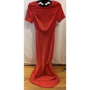 NWT Top Shop Long Red Satin Dress size 6